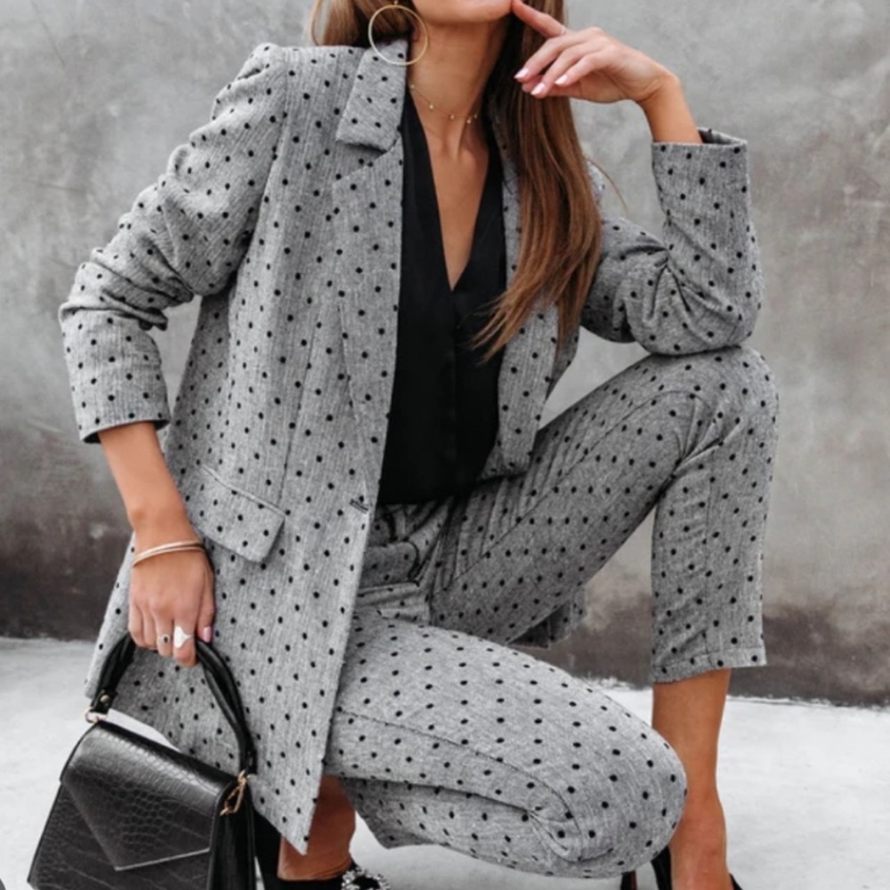 Polka dot blazer